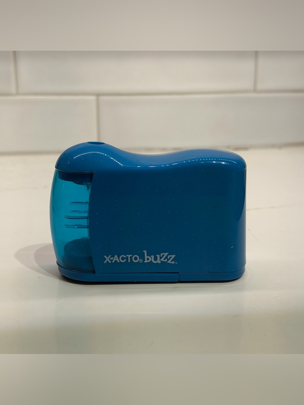 X-ACTO Buzz Battery Powered Pencil Sharpener Blue Electric Handheld Sharpener